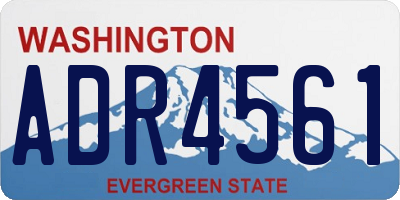 WA license plate ADR4561