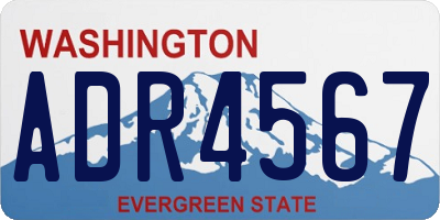 WA license plate ADR4567