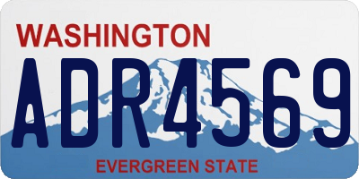 WA license plate ADR4569