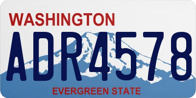 WA license plate ADR4578