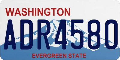 WA license plate ADR4580