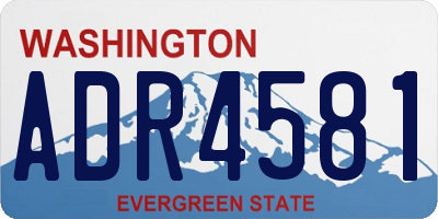 WA license plate ADR4581