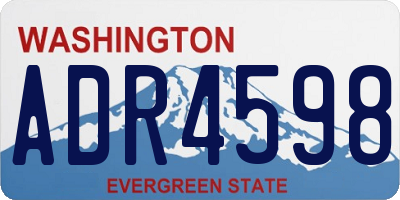 WA license plate ADR4598