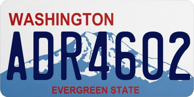 WA license plate ADR4602