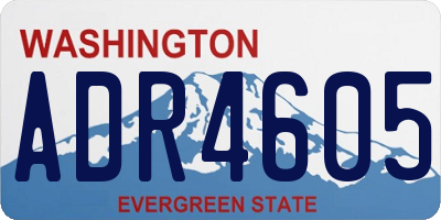 WA license plate ADR4605