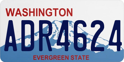 WA license plate ADR4624