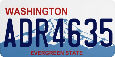 WA license plate ADR4635