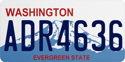 WA license plate ADR4636