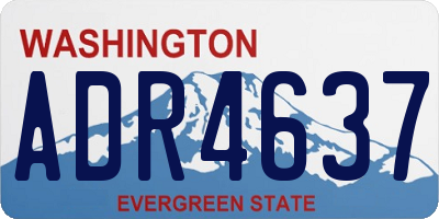 WA license plate ADR4637