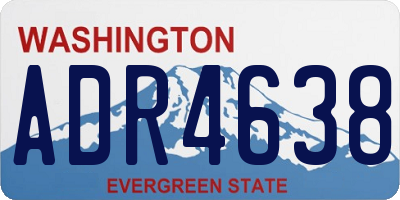 WA license plate ADR4638