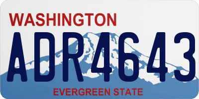 WA license plate ADR4643