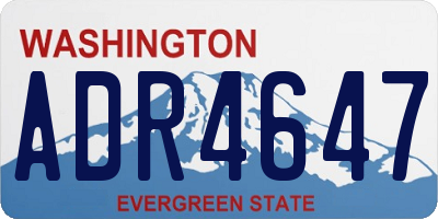 WA license plate ADR4647