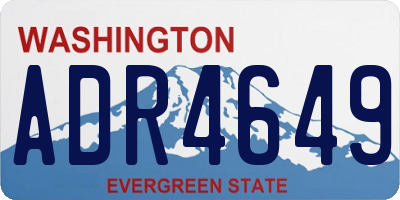 WA license plate ADR4649