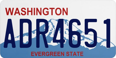 WA license plate ADR4651