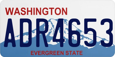 WA license plate ADR4653