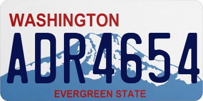 WA license plate ADR4654