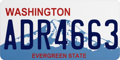 WA license plate ADR4663