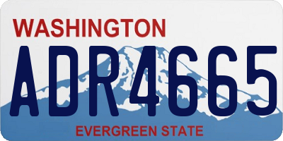 WA license plate ADR4665