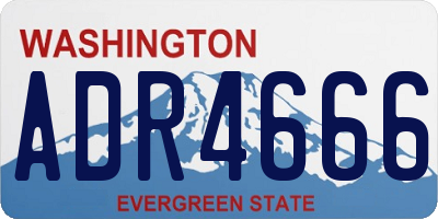 WA license plate ADR4666