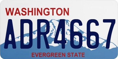 WA license plate ADR4667