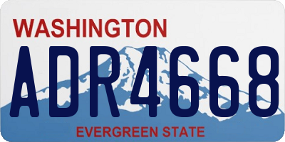 WA license plate ADR4668