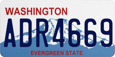 WA license plate ADR4669