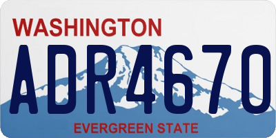 WA license plate ADR4670
