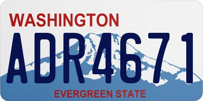 WA license plate ADR4671