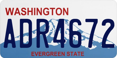 WA license plate ADR4672