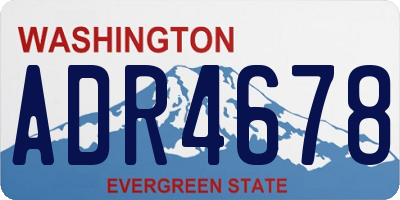 WA license plate ADR4678