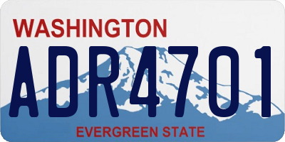 WA license plate ADR4701