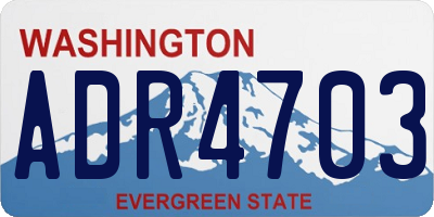 WA license plate ADR4703
