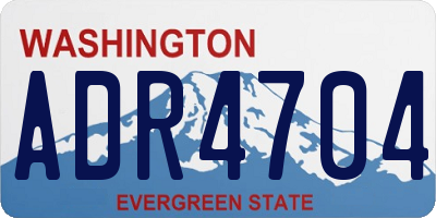 WA license plate ADR4704