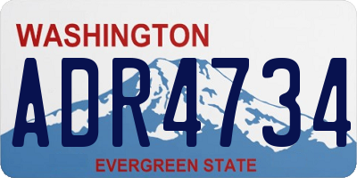 WA license plate ADR4734