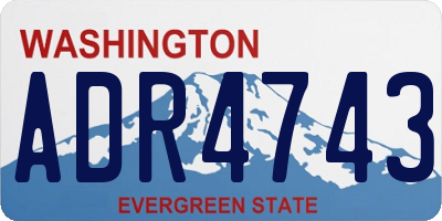 WA license plate ADR4743
