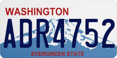 WA license plate ADR4752