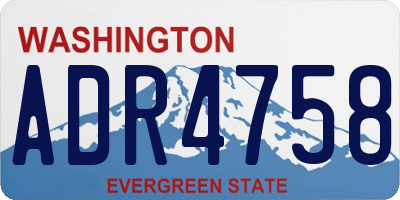 WA license plate ADR4758