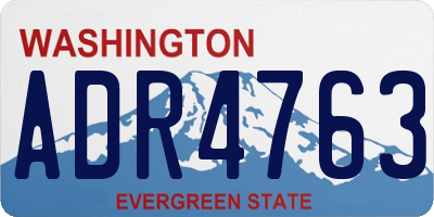 WA license plate ADR4763