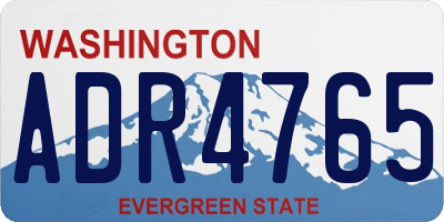 WA license plate ADR4765