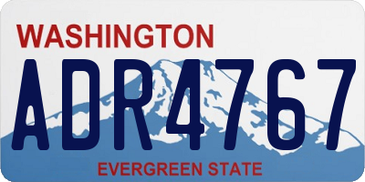 WA license plate ADR4767