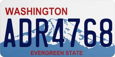 WA license plate ADR4768