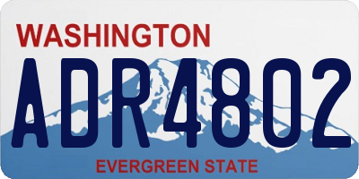 WA license plate ADR4802
