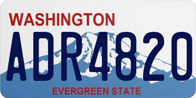 WA license plate ADR4820