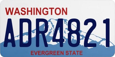 WA license plate ADR4821