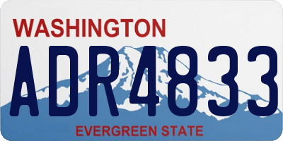 WA license plate ADR4833