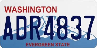 WA license plate ADR4837