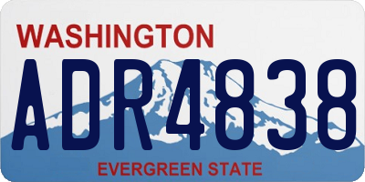 WA license plate ADR4838