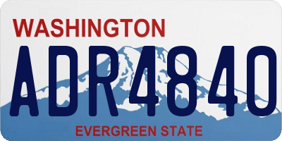 WA license plate ADR4840