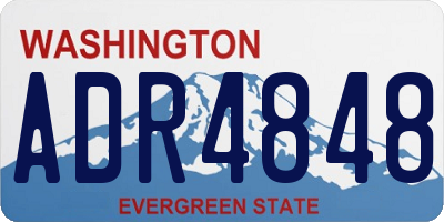 WA license plate ADR4848