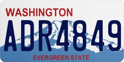 WA license plate ADR4849